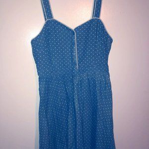 Dotted Denim Dress with Cutout Back